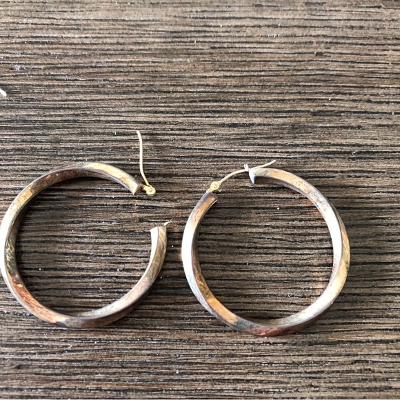 Gold Plated twist hoop earrings - Picture 1 of 2